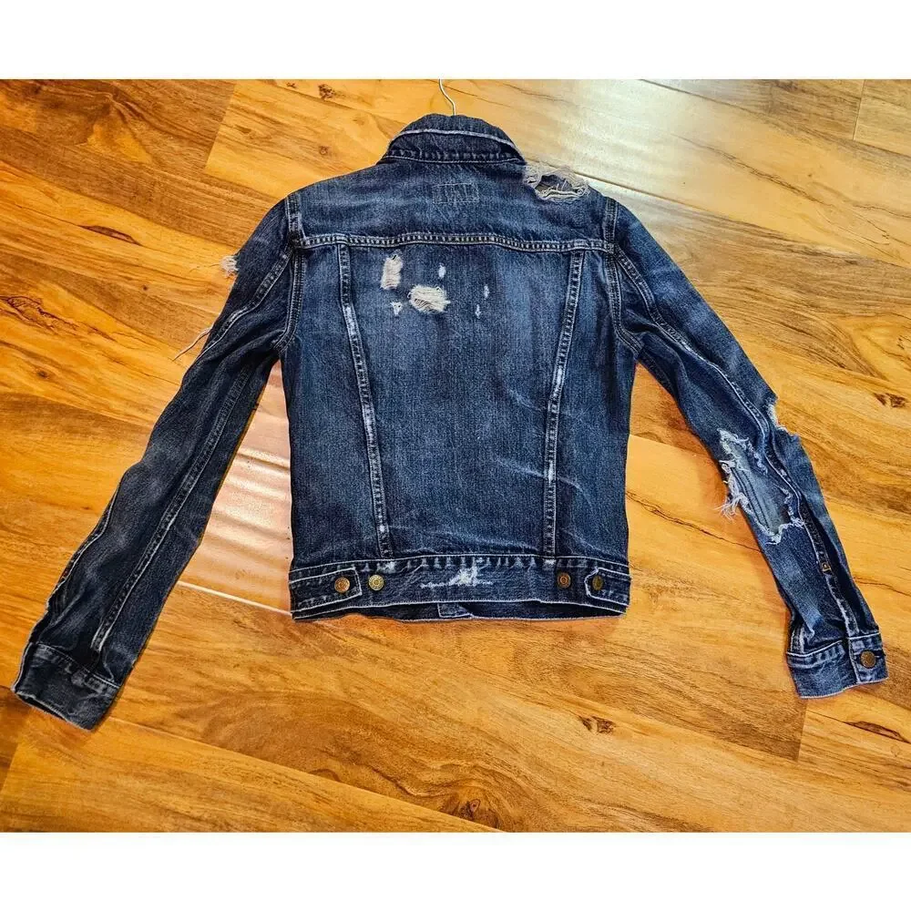 Denim and Supply Ralph Lauren Vintage Truckers‎ XS jean Jacket. Heavy distressed